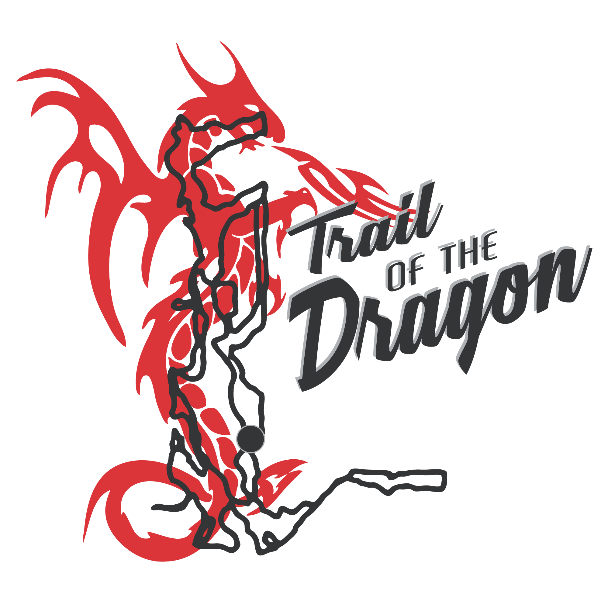 logo for trail of the dragon races in ida grove iowa